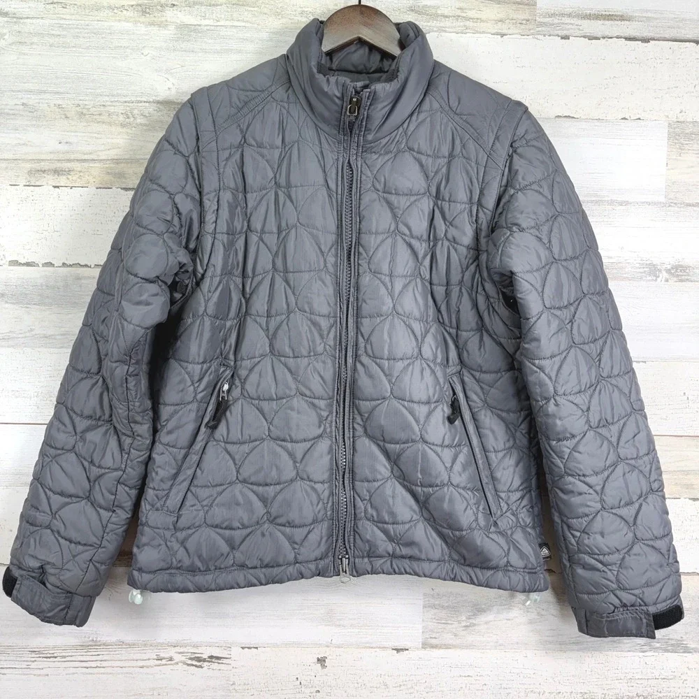 Nike ACG‎ Boys 3 in 1 Compatible Gray Quilted Puffer Jacket Outer Layer L 12 14